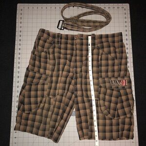 Armani Exchange Plaid Shorts. Size 33. Tan/Black color.